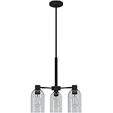 Hunter - Lochemeade 3-light Natural Black Iron, Medium Size Chandelier, Dimmable, Modern Style, Candle Shaped, for Bedrooms, 
