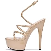 Cape Robbin Women's Platform Stiletto Heels - Strappy Sandals with Round Toe (Lili)