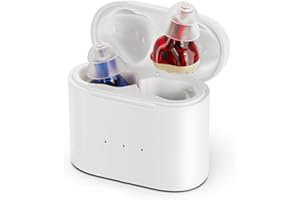 Rechargeable Hearing Aids for Seniors, Long-Lasting Battery with Charging Case, Ideal for Mild to Moderate Hearing Loss