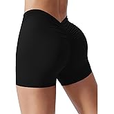 YWBIN Womens Gym Scrunch Butt Lifting Workout Shorts High Waisted V Back Yoga Booty Biker Shorts