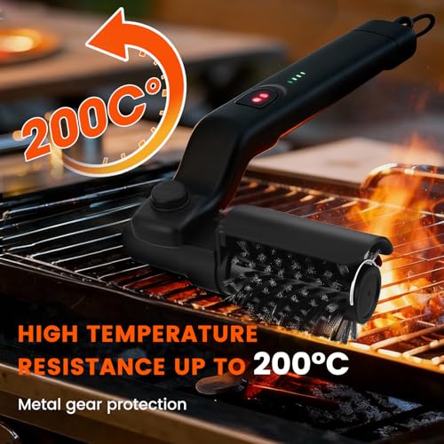 Electric Barbecue Cleaner, Stainless Steel 304.3 Speed, 5 Level Battery Indicator, Electric Barbecue Brush for Cleaning the Barbecue, Suitable for All Grills