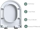 Vivo Technologies D Shape Soft Close Quick Release Toilet Seat Top Fix White view 6