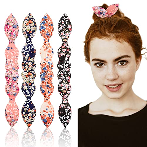 Hair Bun Maker 4 Pack Deft Bun Rabbit Ear Sponge Foam French Twist