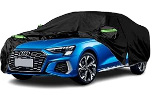LTDNB Waterproof Car Covers Compatible with 2013-2023 Audi A3/S3, All Weather Custom-fit Car Cover with Zipper Door for Rain Snowproof UV Windproof Protection All Weather Car Cover
