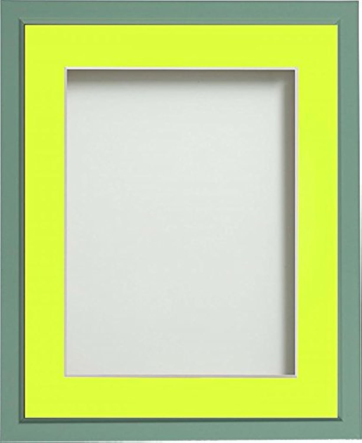 Frame Company Drayton Range 10x8-inch Green Picture Photo Frame with Lemon Bon Mount For Image Size 8x6-inch
