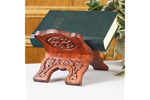 CHRISTIAN BRANDS Collapsable Rosewood Prayer Book Bible Stand Church and Chapel Supplies