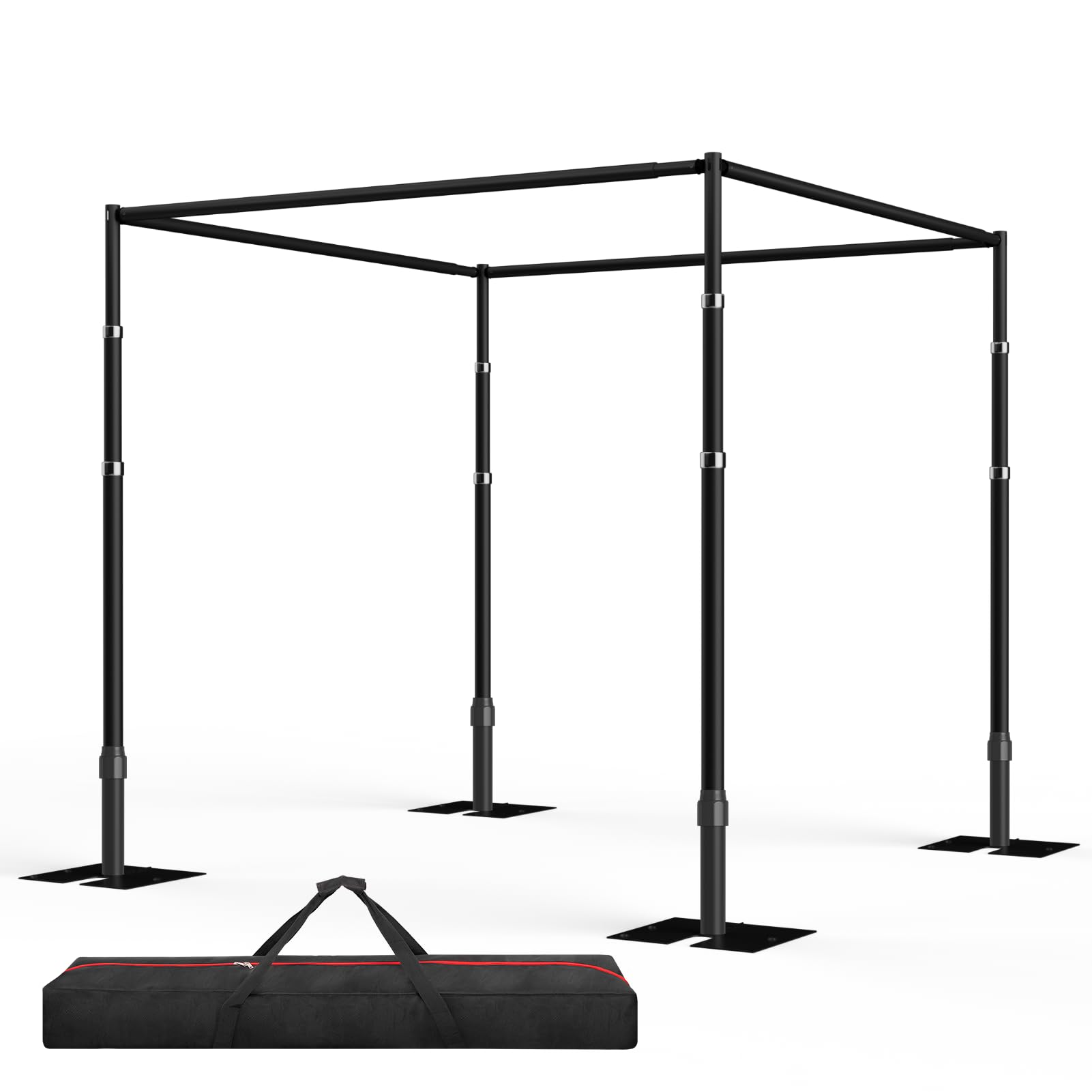 Photo 1 of MISSING MULTIPLE PIECES-----------------------------------------SELLING FOR PARTS ONLY --------------------------EMART 12ft Square Backdrop Stand Heavy Duty, Pipe and Drape Photo Background Support Kit, Adjustable Metal Frame with Flat Base for Wedding Bi