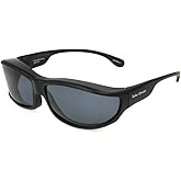 Dioptics Women's Solar Shield Zion Fits Over Sunglasses Polarized Panorama, Black/Grey, 57 mm