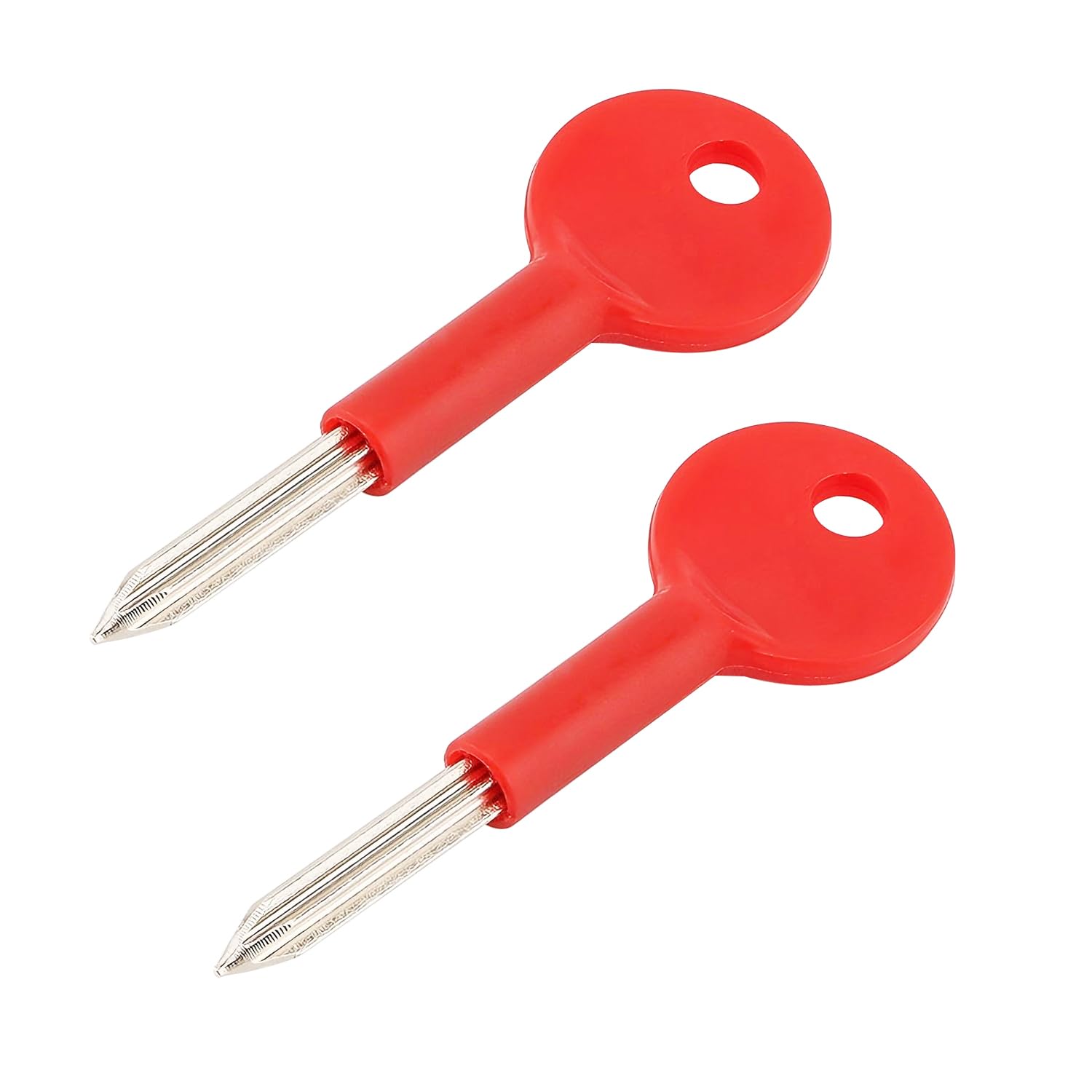 Ctyjia 2 PCS Universal Door Security Rack Bolt Key, Window Key, Spare Star Key, Lock Bolt Key for Doors and Windows Locks, Key Length 81mm, Red