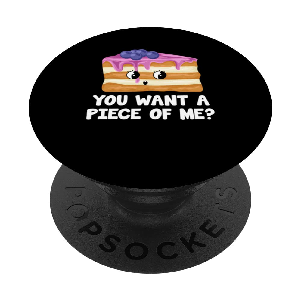 You Want A Piece Of Me Blueberry Pie Funny Blueberry Lover PopSockets Swappable PopGrip
