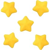 DanLingJewelry 10Pcs Large Star Silicone Focal Beads Yellow Star Shaped Rubber Focal Beads for Pens Keychain Bracelets Making