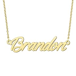 BYBWBL Brandon Name Pendant Necklace 18k Gold