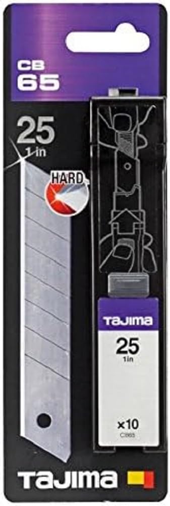 Tajima CB65 10-Piece "Endura" Spare Blades, Silver, 25 mm, Set of 10 Piece