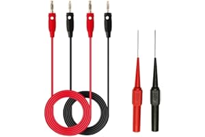 KAWISH Wire Piercing Probe Insulation Back Probes 30V, Non-Destructive Probe Pin, 4mm Banana Plug Test Leads for Multimeter Automotive Diagnostic Testing