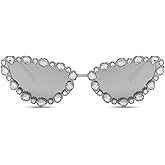 Full Crystal Shiny Cat Eye Sunglasses For Women Vintage Fashion Luxury Rhinestone Sun Glasses Female Elegant Shades