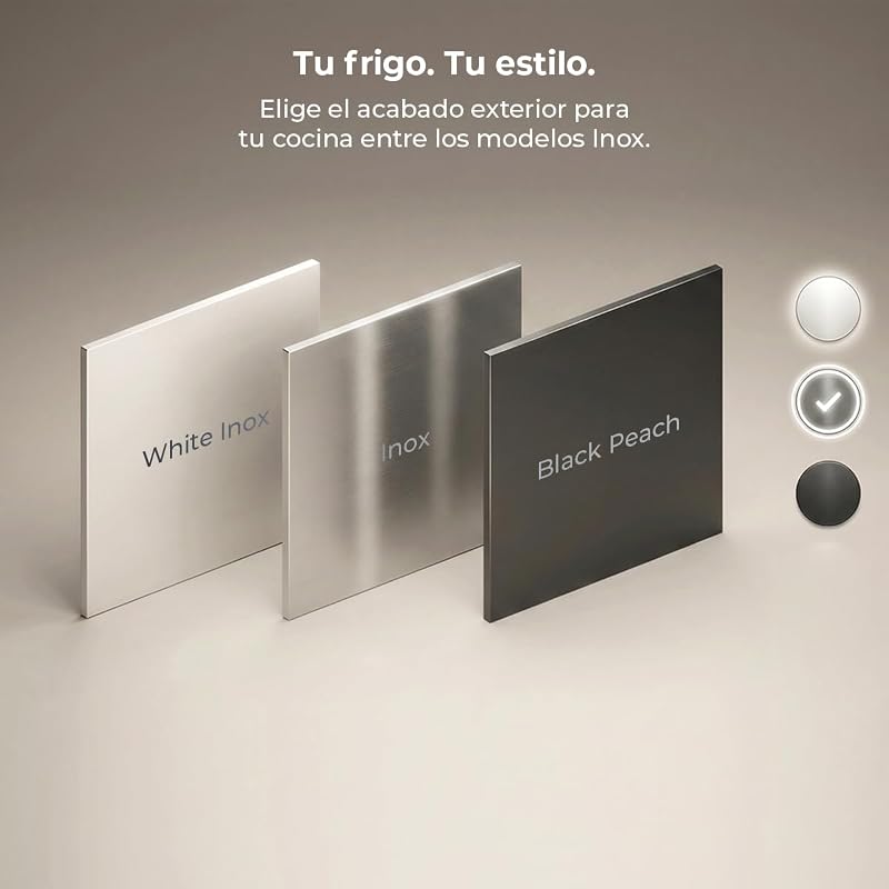 Bolero CoolMarket Combi 405 WL Elite Inox D. Total NoFrost Combi Frigorífico D. 200 cm de altura, 60 cm de largura, Classe D, arrefecimento MetalFlex, Fresh Flex, interior em cinzento Elite, Inox