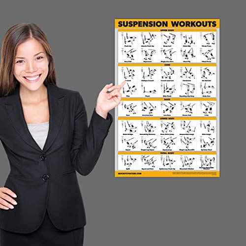 2 Pack Suspension Workout Posters Volume 1 & 2 LAMINATED Exercise