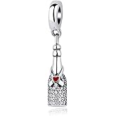 MiniJewelry Sparkling Wine Bottle Dangle Charm fits Pandora Charms Moments Bracelets Celebration Champagne Sterling Silver Bead