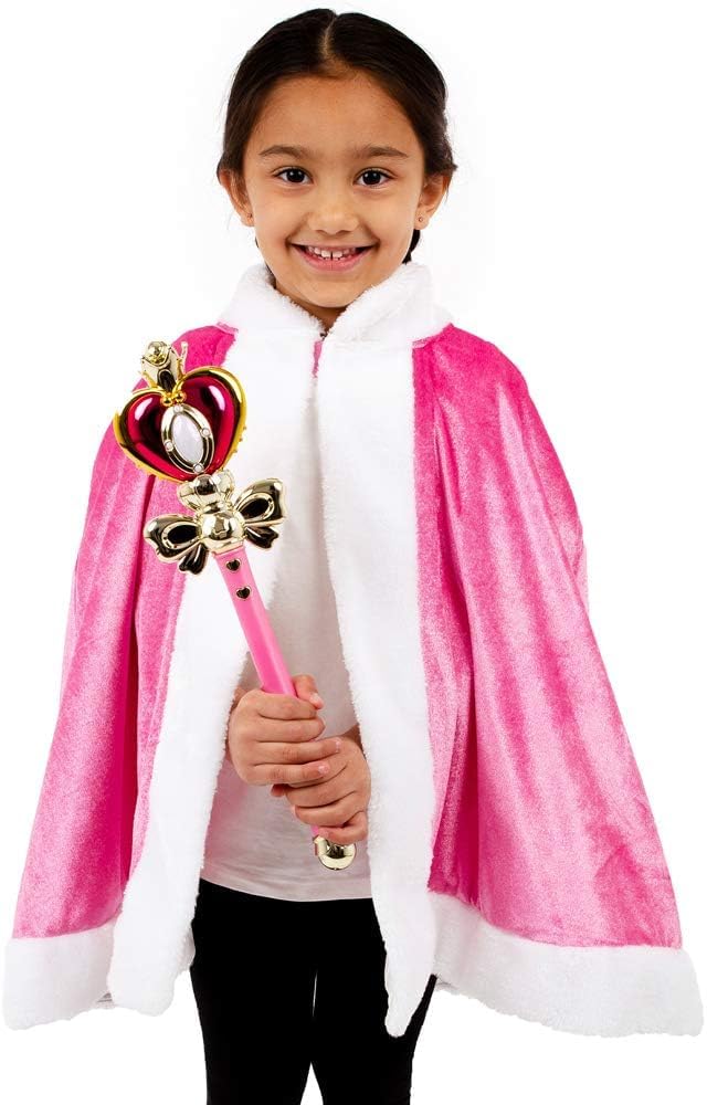 PRETEND TO BEE Queen/Princess LED Light Up Cape Dress Up Costume for Kids, Pink, 3-7 Years