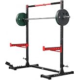FLYBIRD SR1 Squat Rack, Adjustable Power Rack for 6FT/7FT Barbells | Squat Rack for Home Gyms with Pull-Up Bar,22 Adjustment Positions, J-Hooks and Safety Spotter Arms, 110/180LBS Home Package