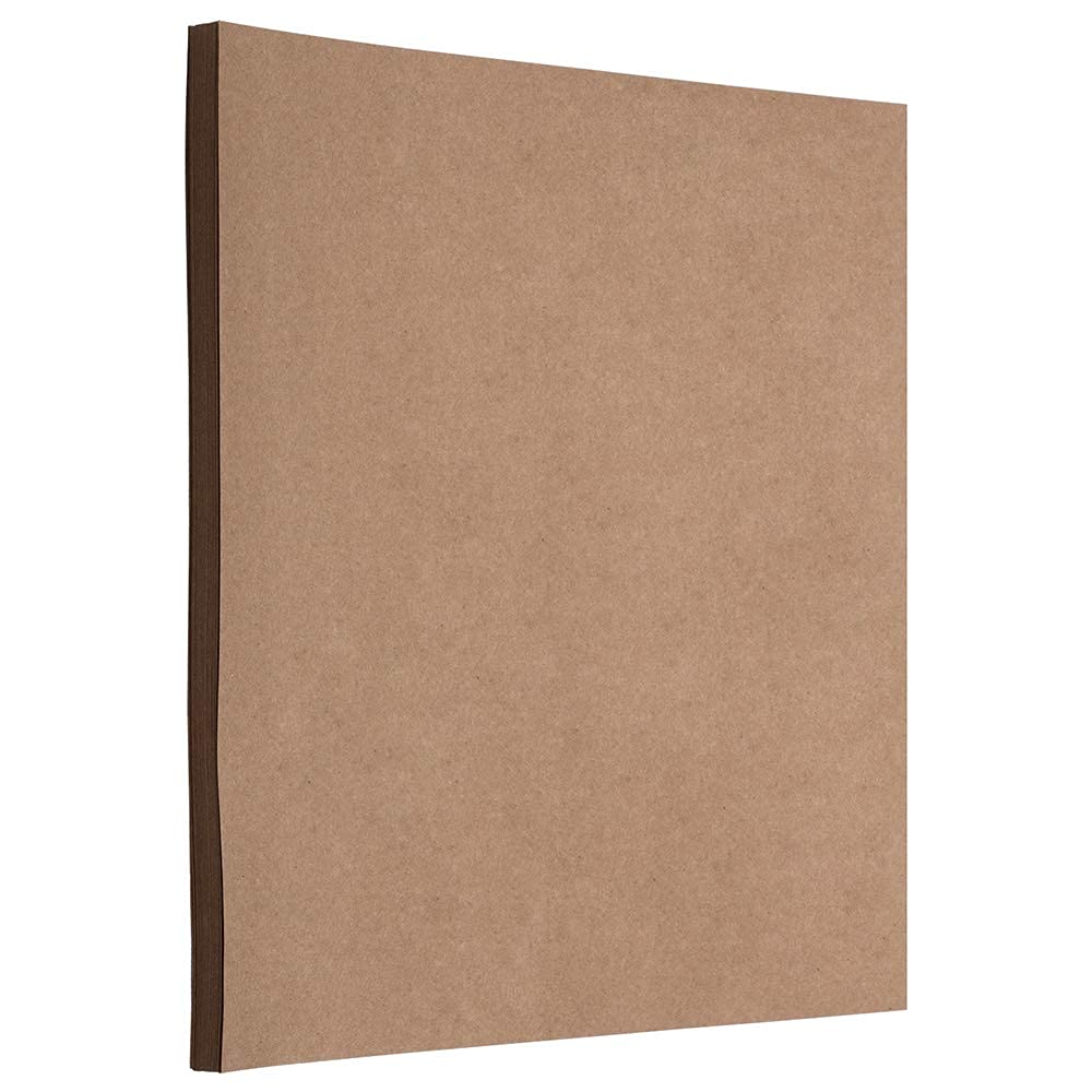 JAM PAPER Matte Cardstock - 215.9 x 279.4 mm Coverstock - 162gsm - Brown Kraft Paper Bag - 50 Sheets/Pack