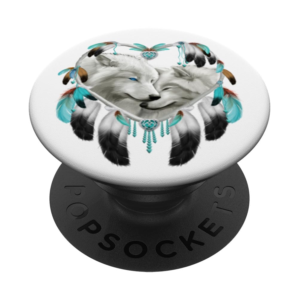 Wolf Lover Heart Dream Catcher PopSockets PopGrip: Swappable Grip for Phones & Tablets