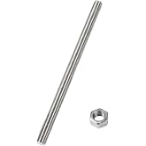 HiPicco 2pcs Fully Threaded Rod M12x400mm 1.75mm Thread Pitch, with Nuts | Right Hand, 304 Stainless Steel Thread Screw Rods Bar Studs, for Furniture Anchor Bolts, Clamps, Hangers and U-Bolts