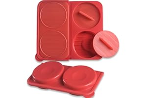 ionEgg Burger Press, Patty Freezer Container, BPA-Free, Non-Stick, for Grilling, BBQ and Meal Prep, Set of 2