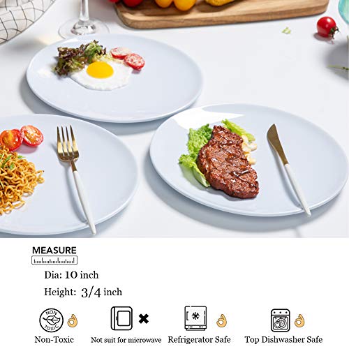 Melamine Dinner Plates 6pcs 10inch Dinnerware Dishes Set for Indoor