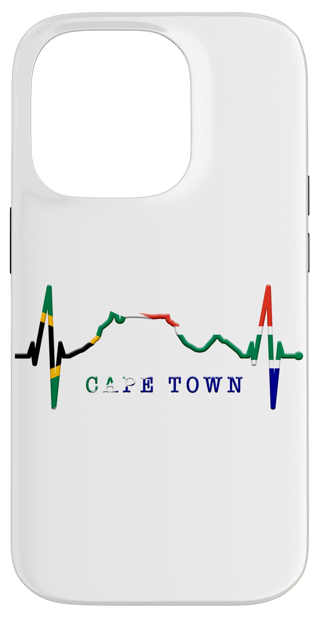 Cape Town Skyline Heartbeat Love South Africa Table Mountain Case for iPhone 14 Pro