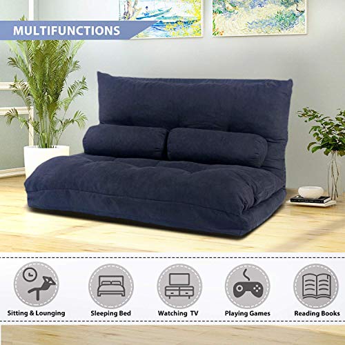 Merax Floor Sofa Bed Adjustable Sleeper Bed Futon Bed Sofa Couches 5