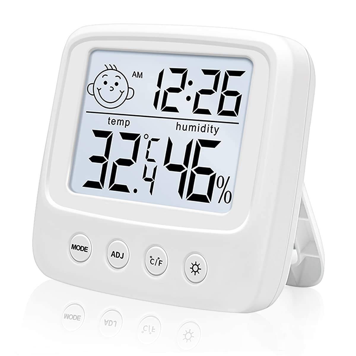 Digital Hygrometer Indoor Thermometer, Room Thermometer Humidity Gauge with Air Comfortable Icon, High Accuracy Temperature Humidity Monitor with Backlight for Home, Office, Baby Room, Greenhouse