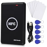 JASAG Smart Access Control Copier, RFID Reader Writer, 125KHz Duplicator, 13.56MHz Encrypted Card Decoder, NFC Tag Replicator, with Writable Key Fobs, Free Software