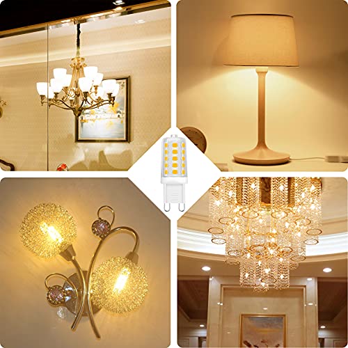 Anmossi G9 LED Lampen,3000K,Warmweiss,4W LED Glühbirne,Ersatz für 40W Halogenlampen,400 Lumen,360° Abstrahlwinkel, AC 220-240V,Nicht Dimmable,5er Pack