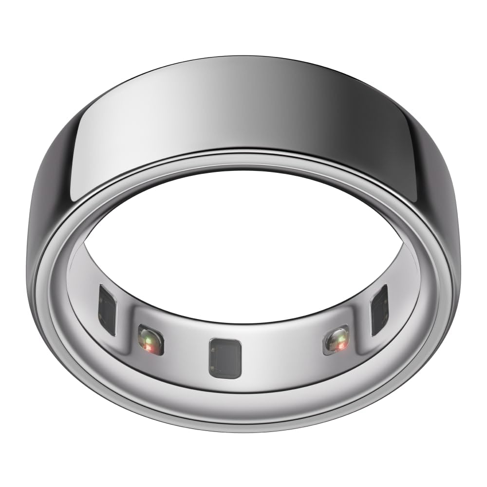 OURA Ring 4 Anillo Inteligente - Silver - Talla 15 | Averigua tu Talla con el Kit de Tallaje Ring 4 | Monitoriza el sueño, la FC, el estrés y más - hasta 8 días de autonomía