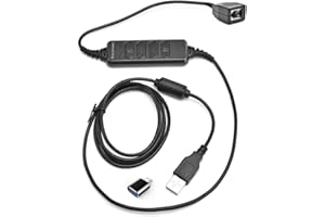 EARSINGER USB to RJ9 Adapter Compatible for Plantronics Jabra and Sennheiser Wireless DECT Headsets CS520 C054 Savi W710 W720 W740 Savi 8240/8245/8200 Headset to Connect to SAVI Cable PLT RJ45 to RJ9 Adapter