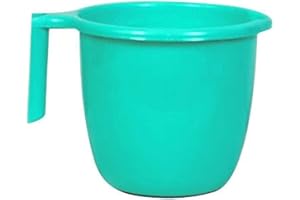ATCUSA Plastic Mugs for Bathroom Bath Accessory x 1 Mug Bathing Mugs Dabba camping mug, certified bathing water mug - 1.5 litre capacity - Assorted colors