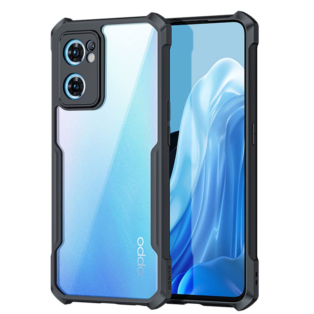 TECHGEAR Tough Case for Oppo Find X5 Lite 5G [Fusion Armour] Premium Hybrid Tough Rugged Protective Bumper Case Heavy Duty Protection with Clear Back Designed For Oppo Find X5 Lite 5G - Black