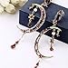 Crescent Moon Long Tassel Crystal Stud Earring 5.4 Inch Kaariag Punkin Jewelry