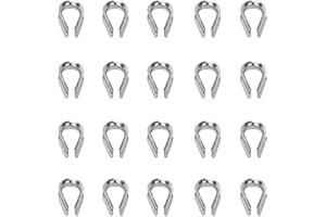 20Pcs M3 Stainless Steel Thimble for 1/8 Inches Diameter Wire Rope Cable Thimbles Rigging