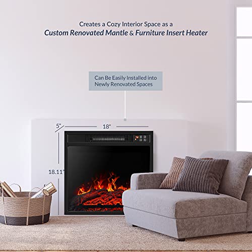 BELLEZE 18" Electric Fireplace Insert, Recessed Fireplace Heater with