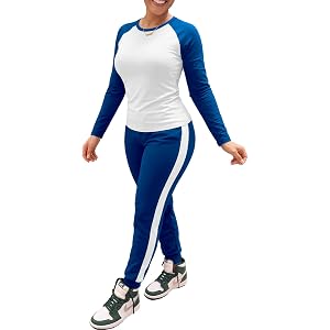 Mrskoala 2 Piece Outfits for Women Jogger Bodycon Pants Set