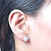 Junxin 925 Sterling Silver Round Cut Opal Stud Earrings Gift for women 7.5MM (White 3)