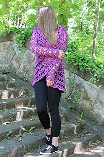 Wunderschne-Kreisjacke-Damenjacke-gehkelt