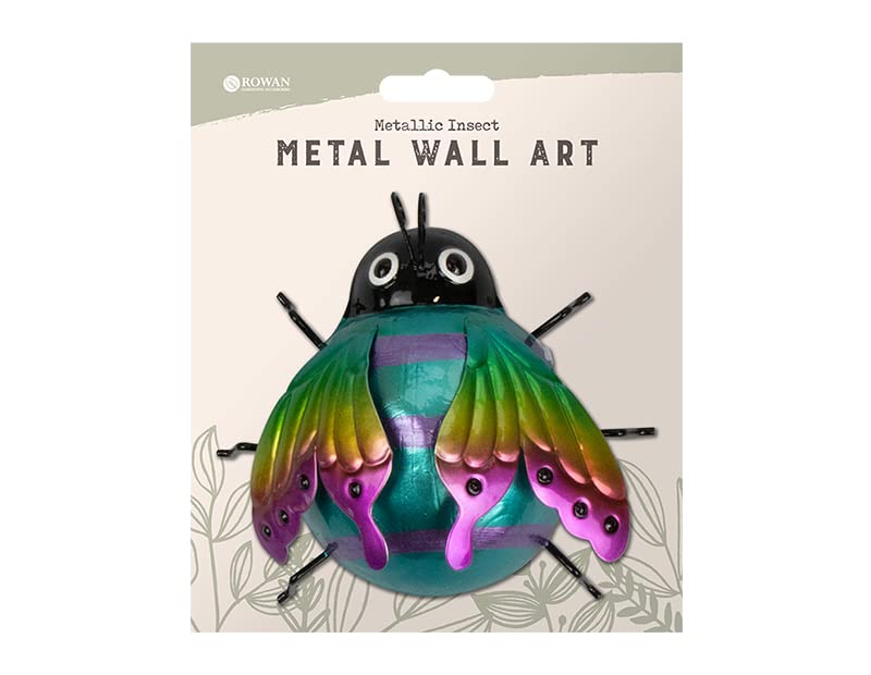 Multi-Colored Metallic Insect Metal Wall Decoration (11.5 x 13 x 5.5 cm) 1 Piece - Durable, Perfect for Home, Garage, or Garden