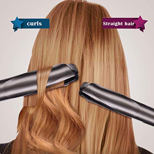 Hair Straightener Curling Iron,HI NINGER 2 in 1 Tourmaline Twisted Curling Flat Iron with LCD Digital Display, Auto Hair Styling Tools for All Types Hair,Rotation Adjustable Temperature 210â„‰-450â„‰