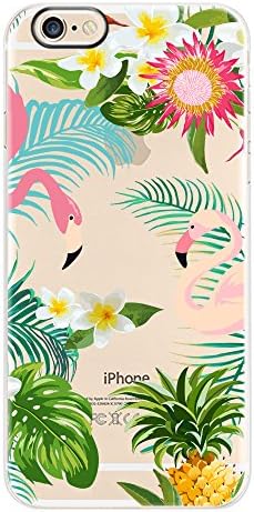 iPhone 6 Plus / 6S Plus Case, OFFAY [Black Camera Border] Transparent Clear Flexible Soft Silicone (TPU) Protection Case, Unique Pattern Case Cover for Apple iPhone 6 Plus / 6S Plus - Tropical Style