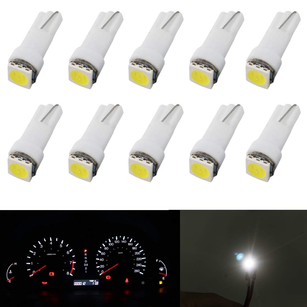 T5 Led Dashboard Bulb White 12V Car Led Wedge Bulbs 1SMD 5050 Replace