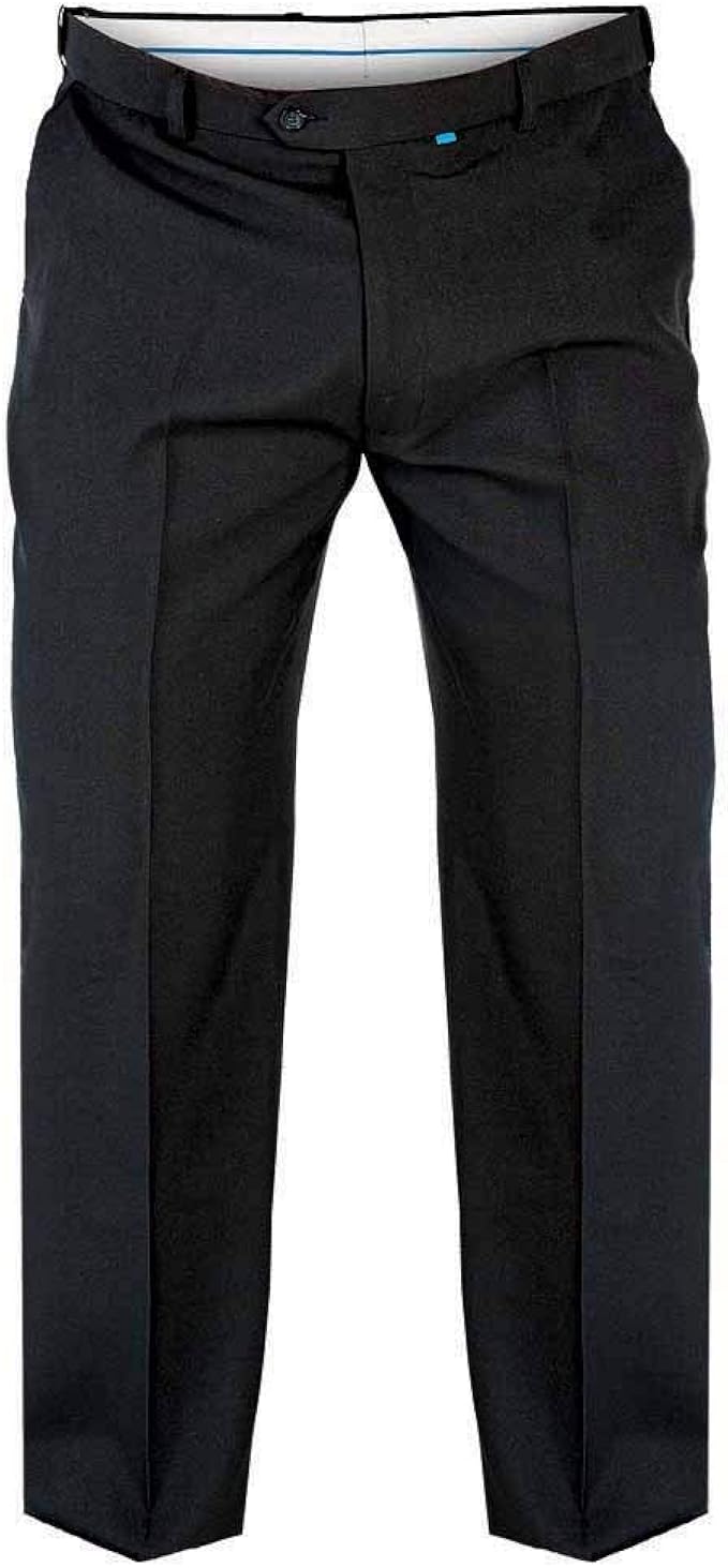 Mens Duke D555 Max King Size Adjustable Waist Trousers Black Amazon.co.uk Clothing