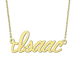BYBWBL Isaac Name Pendant Necklace 18k Gold Plated